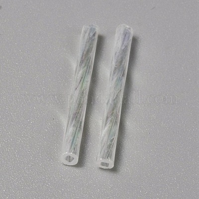 Прозрачные цвета радуга стекло твист стеклярус бисер GLAA-WH0039-11C-1