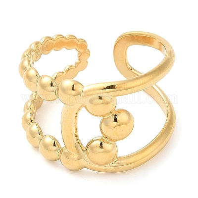 Кольцо-манжета с открытым узлом из нержавеющей стали 304 для женщин RJEW-I098-29G-1