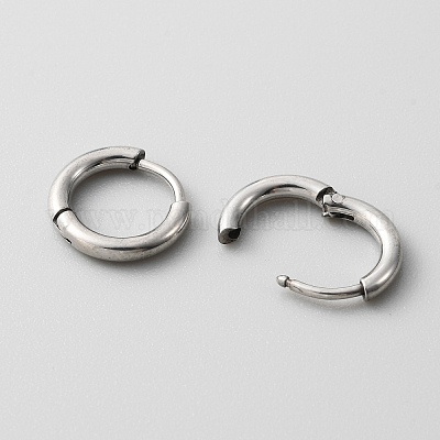 Серьги-кольца Huggie Hoop из нержавеющей стали с 316 нержавеющей сталью и булавками для женщин EJEW-TAC0018-08B-1