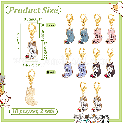 Маркеры петель подвеска кошка HJEW-AB00282-1