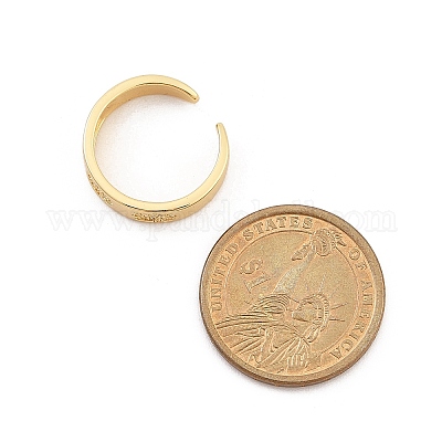 Кольца-манжеты из латуни с микро-паве и прозрачным циркониевым покрытием для женщин RJEW-M028-116G-1