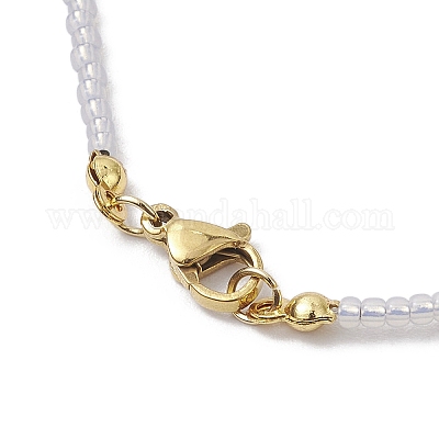 Стеклянные ожерелья с кусочками натуральных драгоценных камней NJEW-JN04852-1