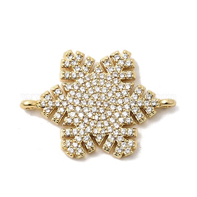 Шармы-соединители из латуни с микропаве из кубического циркония KK-L258-03C-G-1