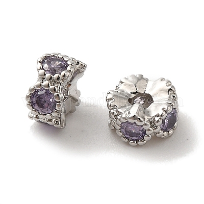 Латунные микро проложить кубического циркония бусы KK-C072-22P-1