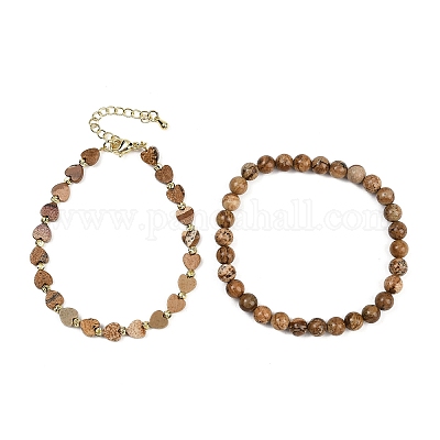 Набор браслетов из натуральных и синтетических смешанных драгоценных камней для женщин BJEW-G752-02G-1