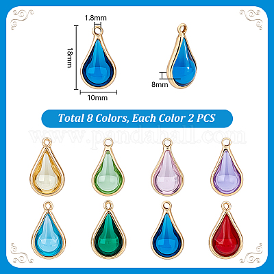 16шт. 8-х цветные стеклянные тыквенные подвески KK-PH0013-31-1