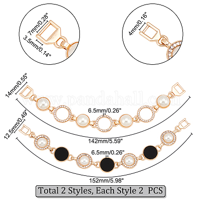 Ahademaker 4 шт. 2 стильные декоративные цепочки для обуви из сплава FIND-GA0002-41-1