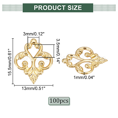 100 шт. филигранные соединительные звенья из нержавеющей стали 201 STAS-DC0011-55-1