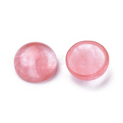 Вишневого кварцевого стекла кабошонов G-P393-R59-10MM-1