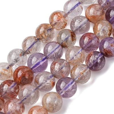 Нити бусин из натурального рутилированного кварца G-R446-8mm-01-1