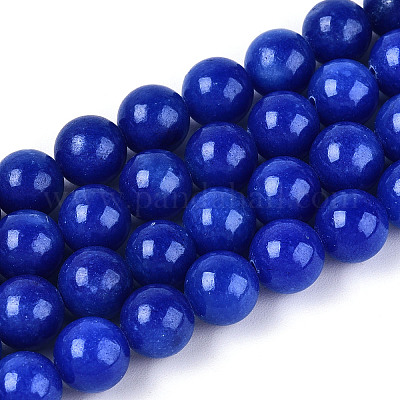 Нити круглых бусин из натурального окрашенного нефрита машан G-T139-8mm-67E-1