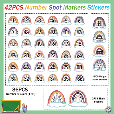 42 шт. самоклеящиеся бумажные декоративные наклейки с цифрами DIY-WH0646-001-1