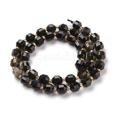 Естественный золотистый отлив обсидиан бисер пряди G-K303-A30-8mm-1