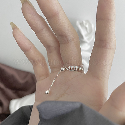 925 цепочка из круглых бусин из стерлингового серебра с регулируемыми пальцами для женщин FS-WGBA7E8-01-1