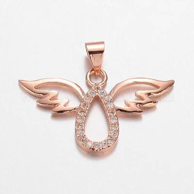 Ангел латуни микро проложить кубического циркония подвески ZIRC-F011-28-FF-1