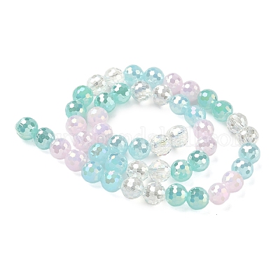 Стеклянные бусины с гальваническим покрытием  EGLA-D300-06-8mm-15-1