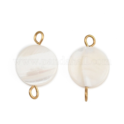 Подвески-коннекторы из натуральных ракушек STAS-D378-21G-1