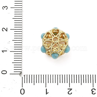 Окрашенные синтетические бирюзовые бусины KK-B158-04G-01-1