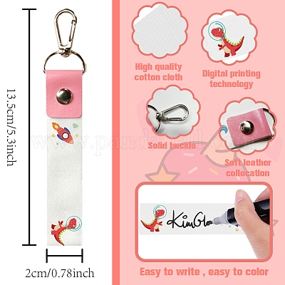 Брелок для ключей из искусственной кожи и хлопка с именным маркером AJEW-WH0514-021-1