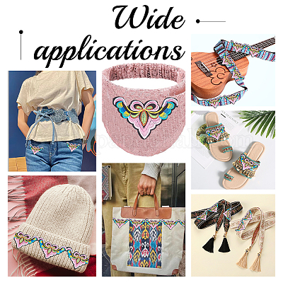 Вышивка полиэфирными лентами в этническом стиле OCOR-WH0060-48A-1