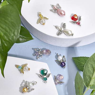 34 шт. 34 подвески из стекла и АБС-пластика с имитацией жемчуга FIND-CA0007-84-1