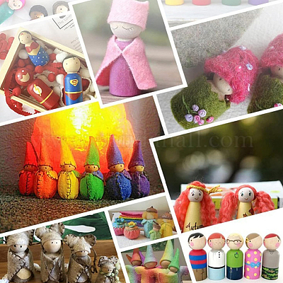 16 шт. 4 стиля незаконченной деревянной куклы WOOD-GF0002-32-1