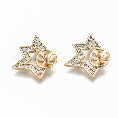 Латунная микропаве из прозрачного кубического циркония KK-S356-121G-NF-1