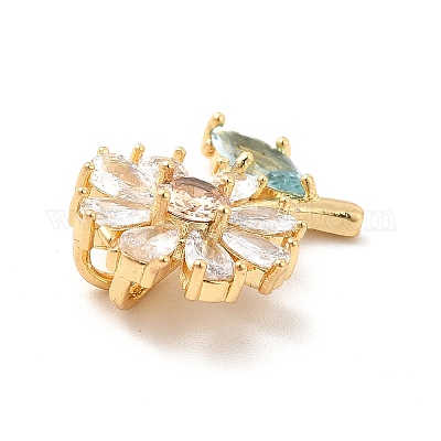 Латунные микропаве прозрачные подвески с фианитом KK-I695-026G-1