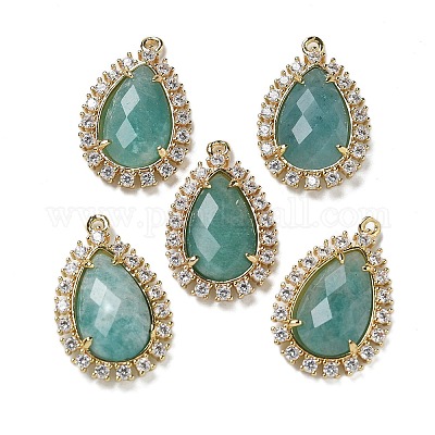 Подвески из натурального амазонита в форме капли G-I375-01G-12-1