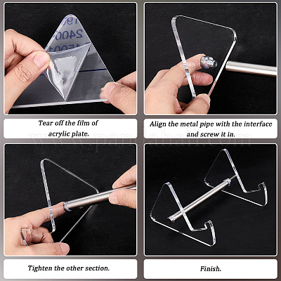 2 шт. 1-х уровневая акриловая подставка для клавиатуры с платиновыми железными опорами ODIS-CP0001-12B-1