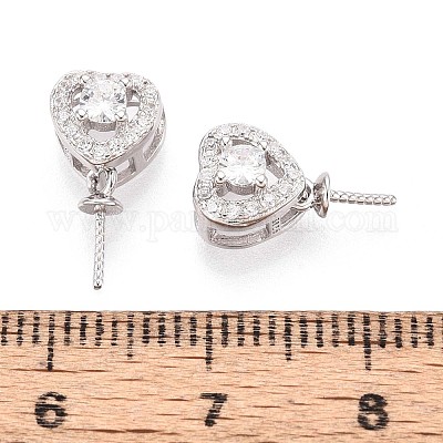 925 подвеска в форме сердца из стерлингового серебра с микропаве из кубических цирконий STER-N016-91P-1