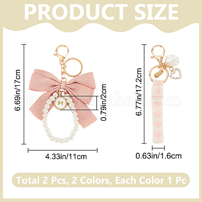 2 шт. 2 стиля брелок из хлопка KEYC-CP0001-24C-1