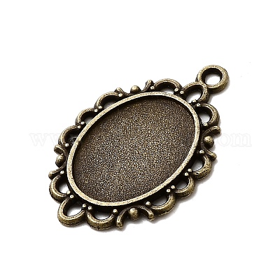 Филигрань упаковка овальной сплава сеттинги подвеска кабошон PALLOY-N0088-16AB-NF-1