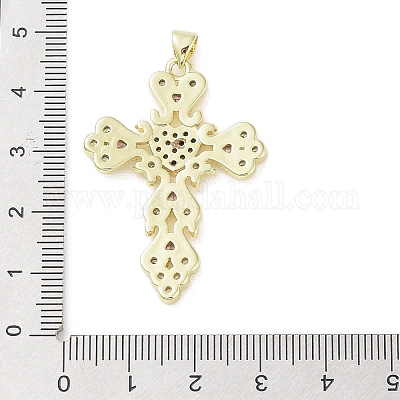 Настоящие 18к позолоченные латунные подвески с микропаве и кубическим цирконием KK-A209-35G-1