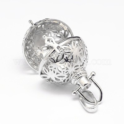 Латунь из латуни полая с круглыми подвесками из бабочки KK-M181-15P-NF-1