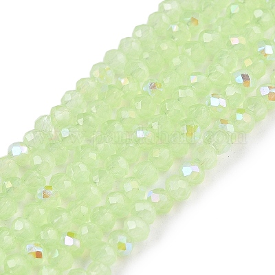 Стеклянные бусины с гальваническим покрытием  EGLA-A044-J1mm-L08-1