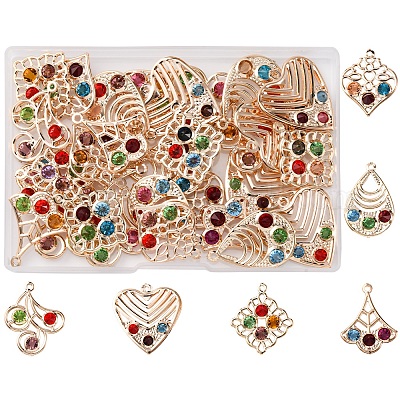 30 шт. 6 стиля подвески из железа и стекла IFIN-FS0001-52-1