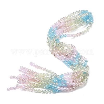 Стеклянные бусины с гальваническим покрытием  EGLA-D300-06-6mm-08-1