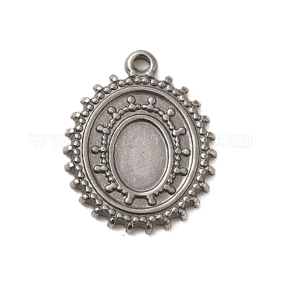 Оправы для подвесок из нержавеющей стали 304 в виде кабошонов STAS-G344-09P-1