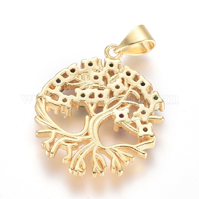 Латунные микро проложить кубического циркония подвески KK-I657-25G-1