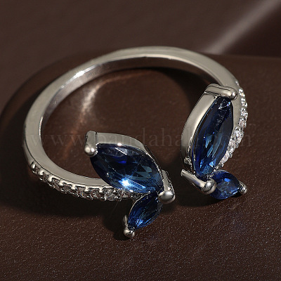 Кольца-манжеты из латуни с микропаве из кубического циркония в виде бабочки WG9662B-07-1