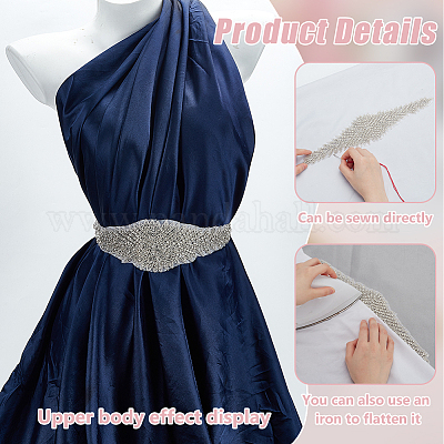 Ткань из бисера Hotfit со стразами&nbsp;DIY-WH0666-002B-1