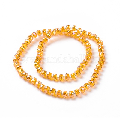 Прозрачные стеклянные бусины гальваническим пряди GLAA-E036-01-M-1