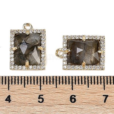 Подвески из натурального лабрадорита с огранкой в форме прямоугольника G-I375-05G-01-1