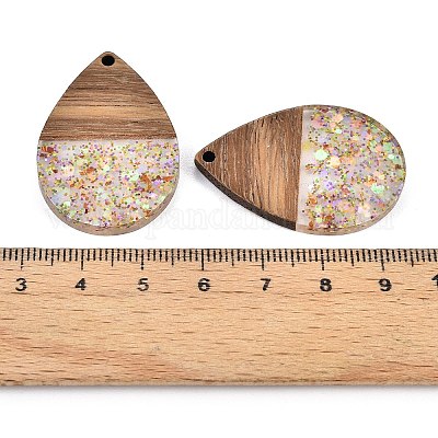 Подвески из эпоксидной смолы и орехового дерева RESI-T057-11B-1