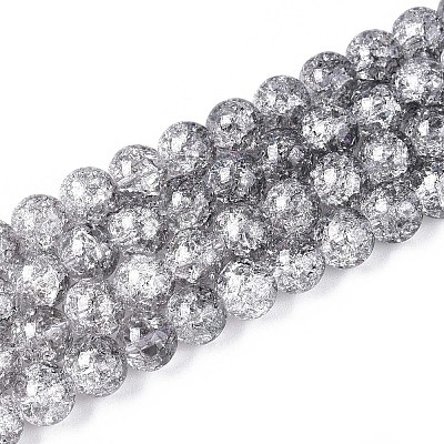 Окрашенного распылением треск стеклянные бусы нити DGLA-C002-8mm-02-1