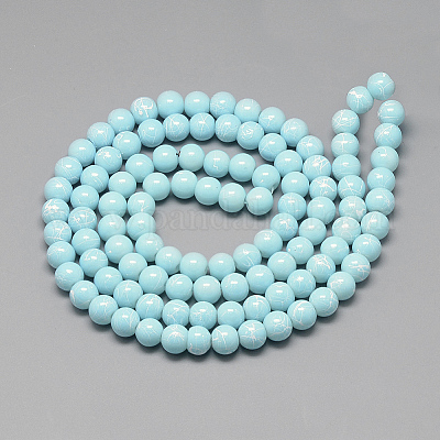 Строковые стеклянные бусины в нитях DGLA-S115-4mm-L22-1