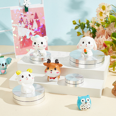 4 шт. 4-х стильная мини-вращающаяся подставка из алюминиевого сплава для статуэтки AJEW-BC0006-50-1