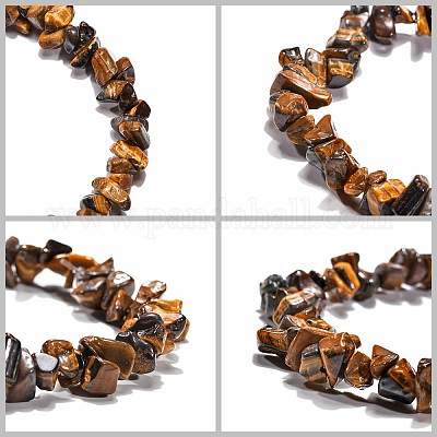 Тигровый глаз фишек растянуть браслеты BJEW-JB01308-02-1