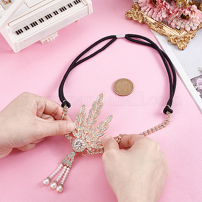 1шт. ободки из цинкового сплава со стразами OHAR-HY0001-03G-1